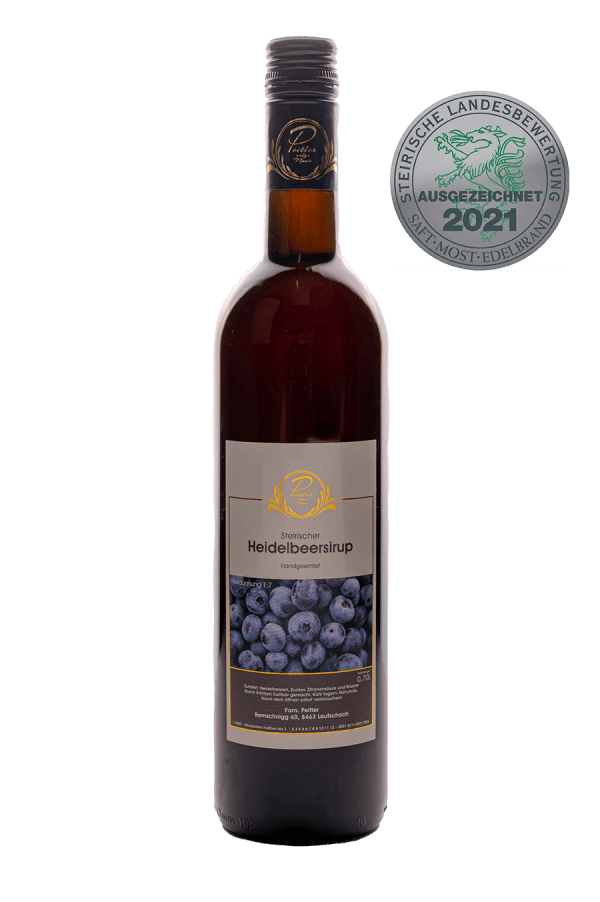 Heidelbeersirup - Weingut und Obsthof Peitler Monti aus Leutschach in der Südsteiermark