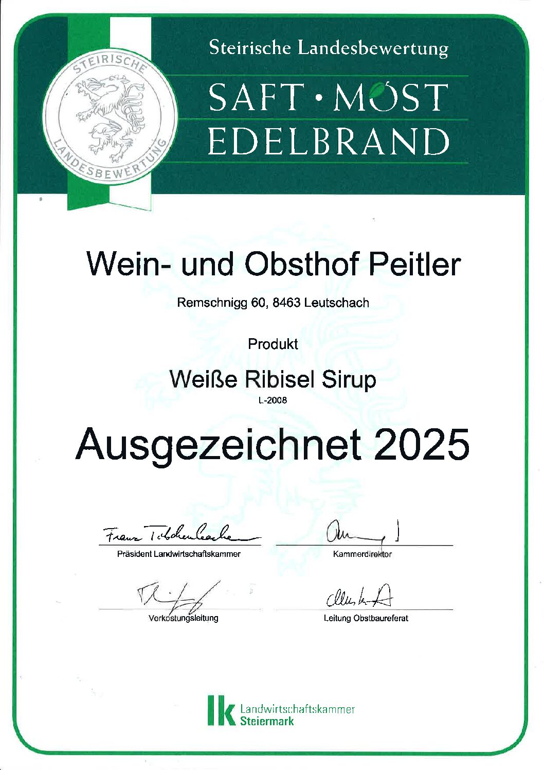 Weisse Ribisel Sirup – Bild 2